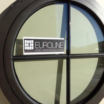 Euroline Steel Windows and Doors specialty round window.