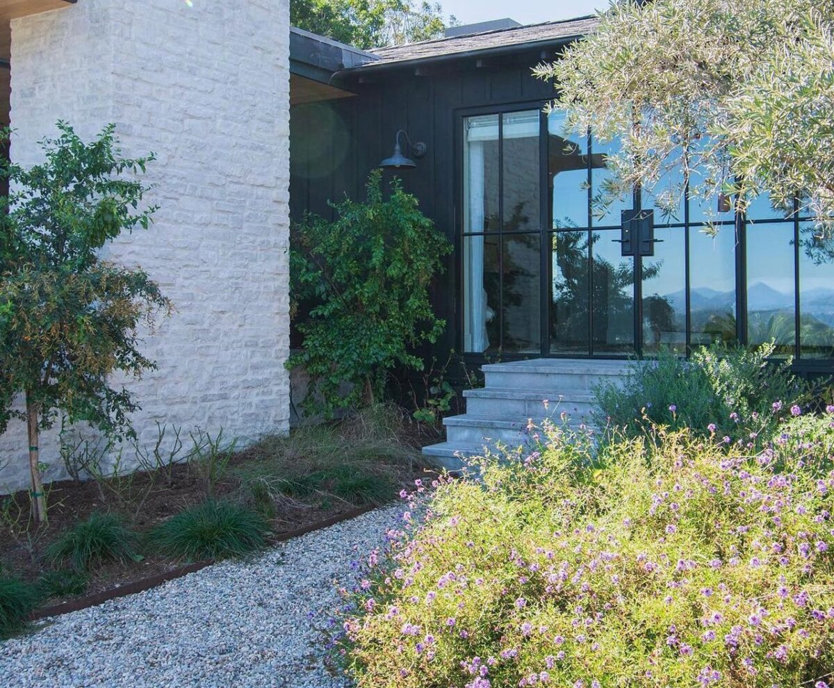 Matching steel doors with luxury home