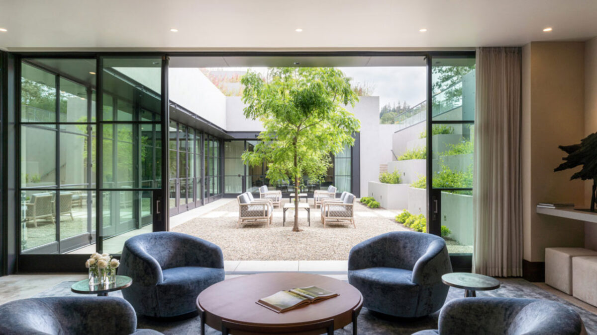 Triple sliding glass doors